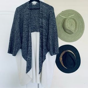 MERONA Oversized Knit Open Layering Poncho Shawl Cape Sweater/Cardigan | Size: L